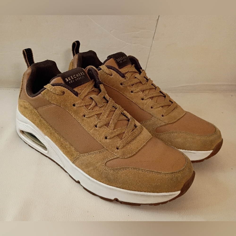 Skechers Uno Stacre 52468 Men's Whiskey Leather/Synthetic Casuals Size 10.5